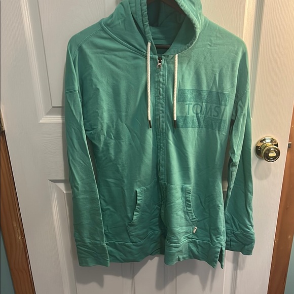 TOMS Teal Zip-Up Hoodie - Picture 1 of 5